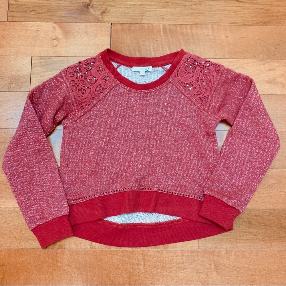 Silvia Heach red sweater with jewel and studs